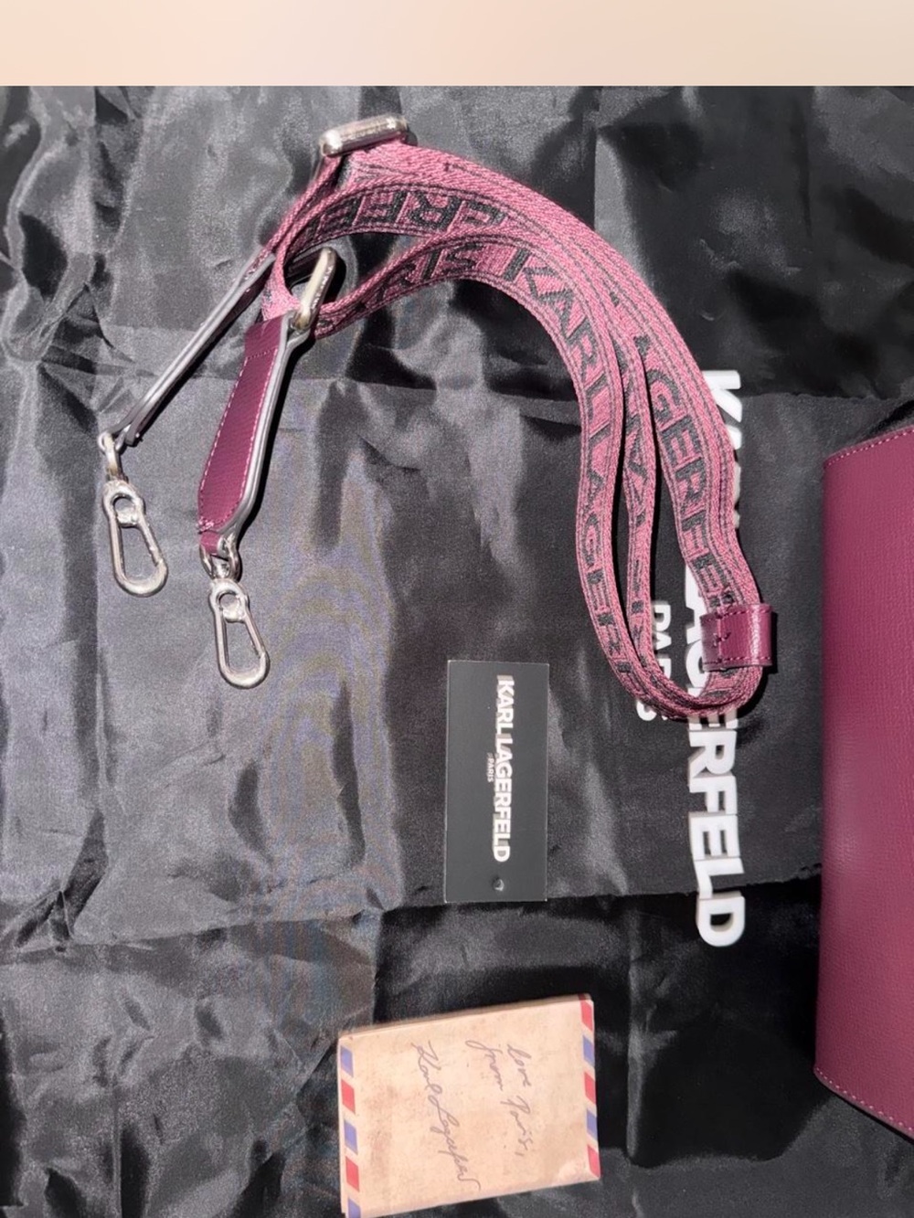 Karl Lagerfeld Plum Embellished Tote Bag - Picture 6 of 8